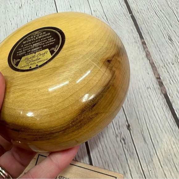 hand turned oregon myrtlewood wooden bowl set of 2 myrtle craft studio - Picture 7 of 7